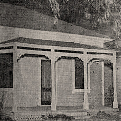The Harada House as originally built as a one story cottage, with decorative Victorian details on front porch.